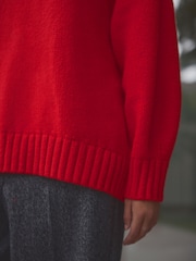 Red Premium Wool Blend Co-ord Soft Touch Knitted Jumper - Image 5 of 7