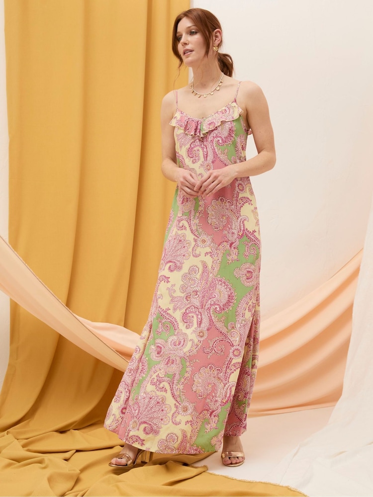 FatFace Puri Pink Ornamental Maxi Dress - Image 1 of 7