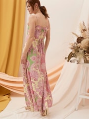 FatFace Puri Pink Ornamental Maxi Dress - Image 2 of 7