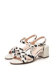Moda in Pelle Lotsie Cross Over Block Two Part Sandals - Image 2 of 4