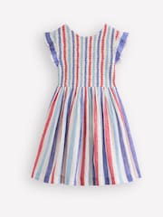 Boden Blue Shirred Bow Back Dress - Image 1 of 3
