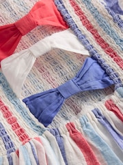 Boden Blue Shirred Bow Back Dress - Image 3 of 3