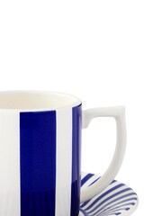 Spode Blue Steccato Espresso Cup and Saucers Set of 4 - Image 3 of 5