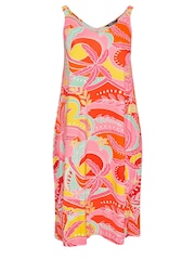 Yours Curve Pink Shirred Strappy Throw On Beach Dress - Image 5 of 5