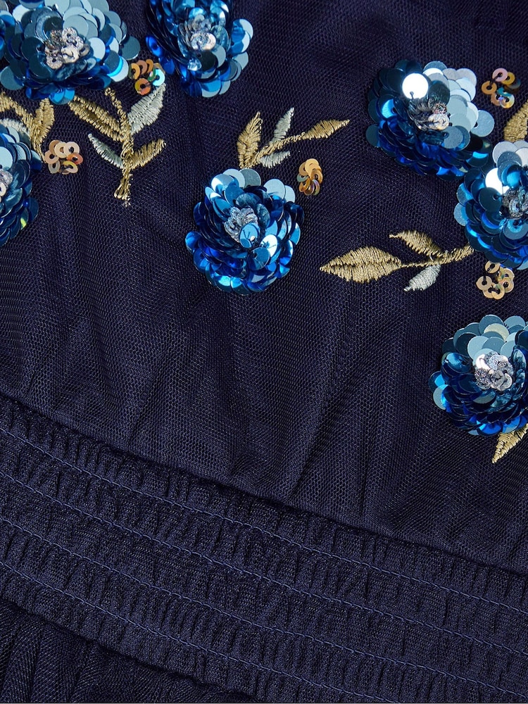 Monsoon Blue Ria Sequin Embellished Dress - Image 3 of 3