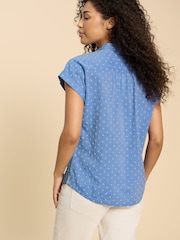 White Stuff Blue Ellie Organic Cotton Shirt - Image 2 of 7