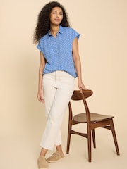 White Stuff Blue Ellie Organic Cotton Shirt - Image 3 of 7