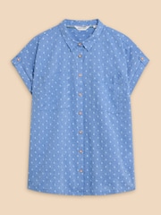 White Stuff Blue Ellie Organic Cotton Shirt - Image 5 of 7