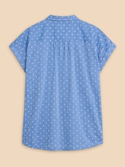 White Stuff Blue Ellie Organic Cotton Shirt - Image 6 of 7