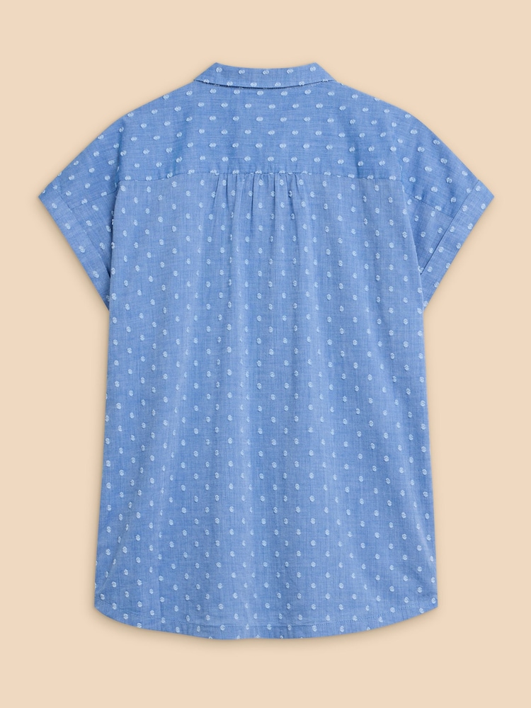 White Stuff Blue Ellie Cotton Shirt - Image 6 of 7