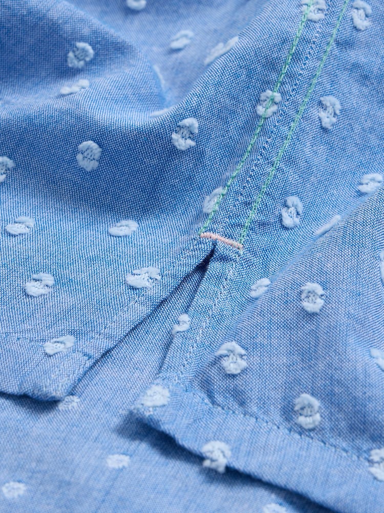 White Stuff Blue Ellie Organic Cotton Shirt - Image 7 of 7