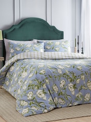 Wylder French Blue Albera Floral Cotton Rich Duvet Cover Set - Image 4 of 4