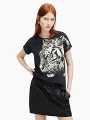 AllSaints Black 100% Cotton Tigress Anna T-Shirt - Image 1 of 6