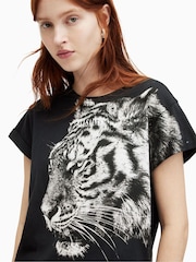 AllSaints Black 100% Cotton Tigress Anna T-Shirt - Image 5 of 6