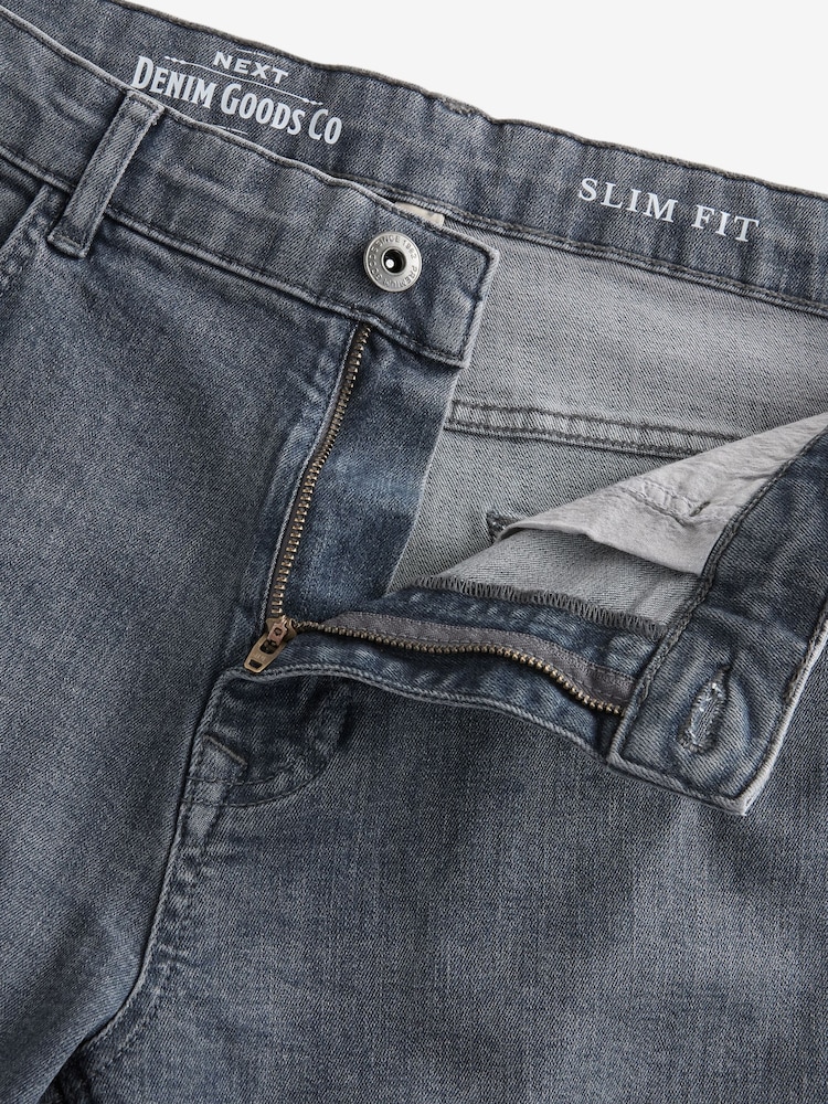 Grey Steel Slim Fit Classic Stretch Jeans - Image 7 of 10