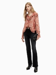 AllSaints Red Phoebe Waimea Top - Image 4 of 6