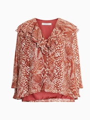 AllSaints Red Phoebe Waimea Top - Image 6 of 6