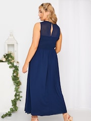 Yours Curve Blue Lace Sweetheart Maxi Dress - Image 3 of 4