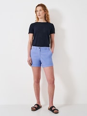 Crew Clothing Blue Chino Turn-Up Shorts - Image 1 of 4