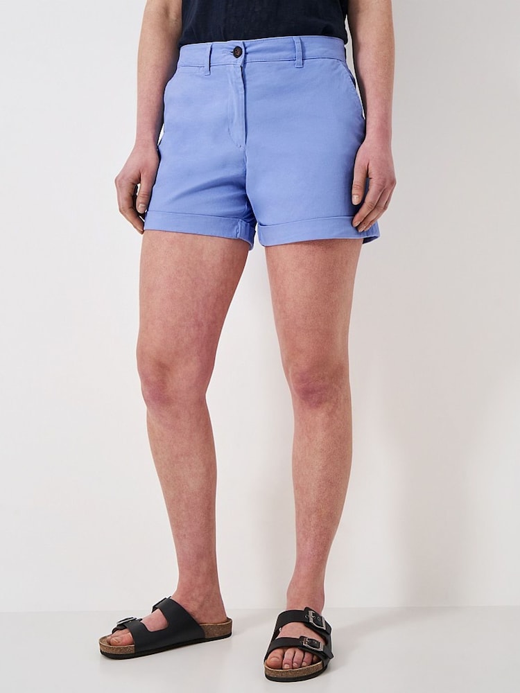 Crew Clothing Blue Chino Turn-Up Shorts - Image 4 of 4