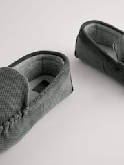 Grey Textured Moccasin Slippers - Image 4 of 5