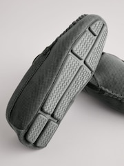 Grey Textured Moccasin Slippers - Image 5 of 5