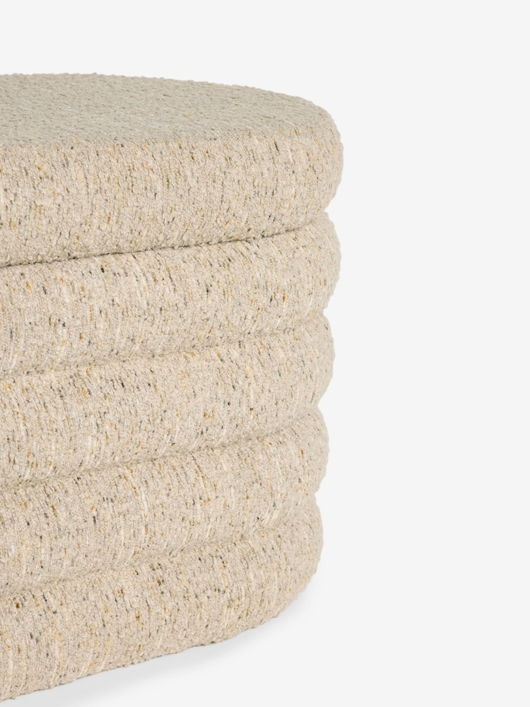 Tweedy Boucle Mink Otis Ottoman And Stool Set - Image 9 of 9