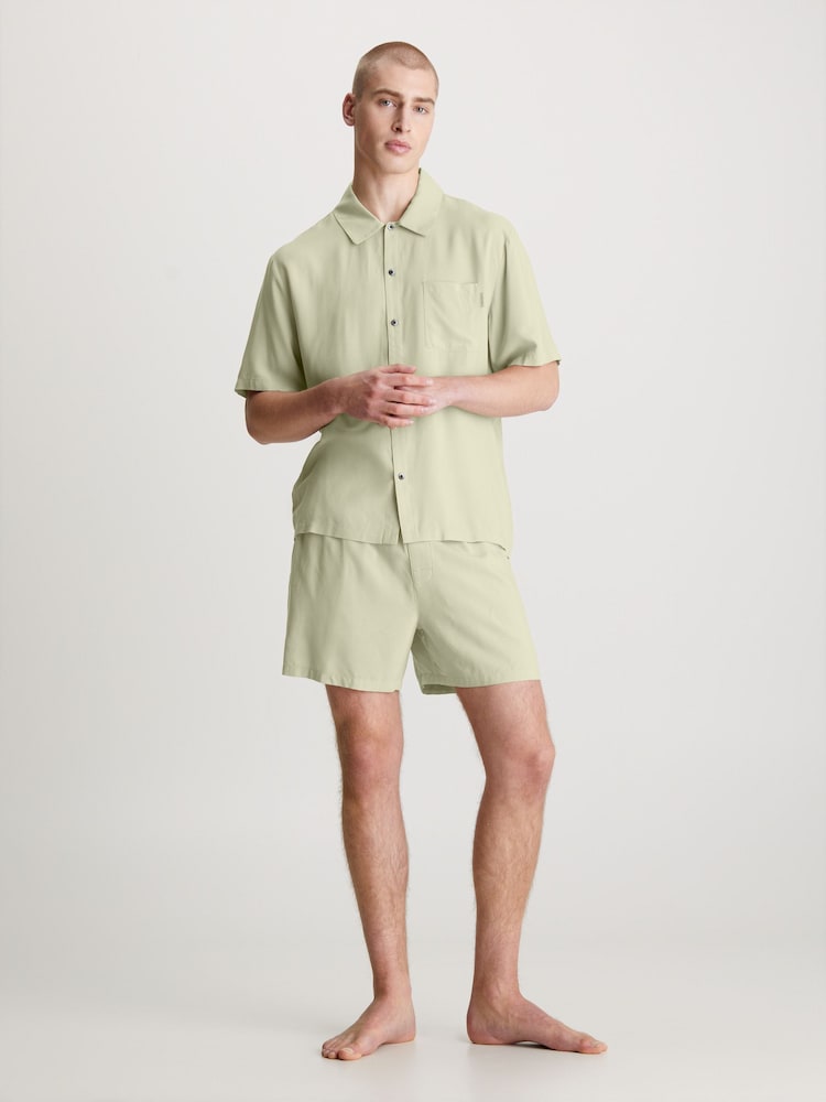 Calvin Klein Green Button Down Shirt & Shorts Set - Image 1 of 4