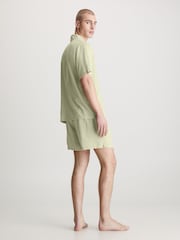 Calvin Klein Green Button Down Shirt & Shorts Set - Image 2 of 4
