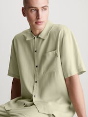 Calvin Klein Green Button Down Shirt & Shorts Set - Image 3 of 4