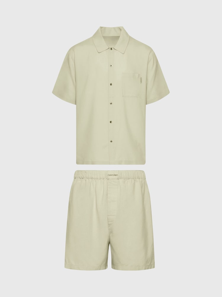 Calvin Klein Green Button Down Shirt & Shorts Set - Image 4 of 4