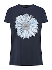 Yours Curve Blue 'West Coast' Slogan T-Shirt - Image 5 of 5