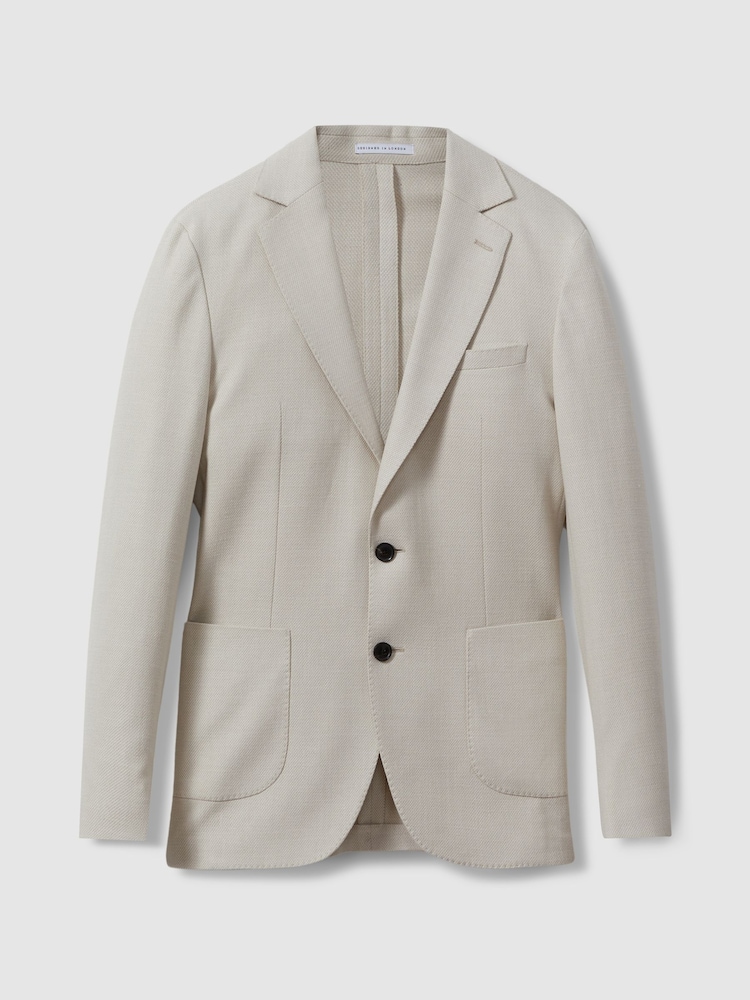 Reiss Stone Aphrodite Single Breasted Blazer With Cotton - Image 2 of 10 Reiss Stone Aphrodite Single Breasted Blazer With Cotton - Image 2 of 10
