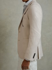 Reiss Stone Aphrodite Single Breasted Blazer With Cotton - Image 6 of 10