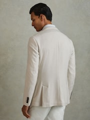 Reiss Stone Aphrodite Single Breasted Blazer With Cotton - Image 8 of 10