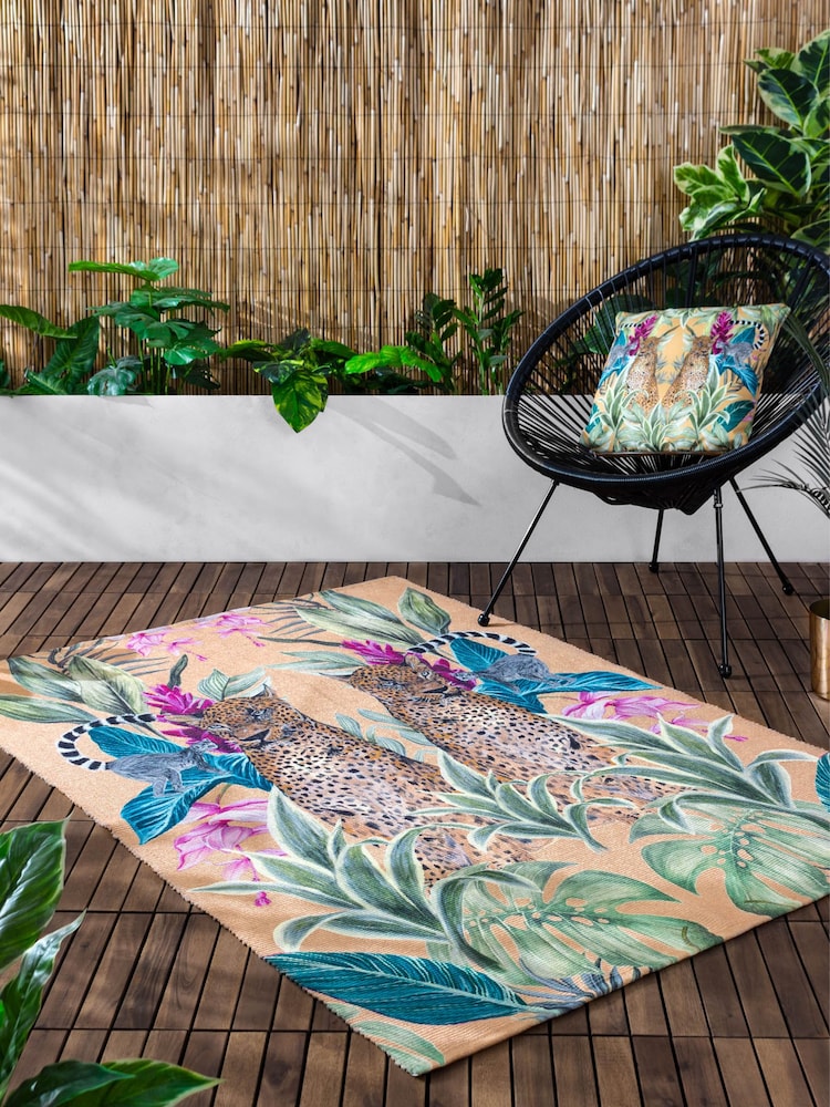 Wylder Kali Leopards Tropical waschbarer Teppich für den Innen- und Außenbereich - Bild 1 von 3 Wylder Kali Leopards Tropical waschbarer Teppich für den Innen- und Außenbereich - Bild 1 von 3