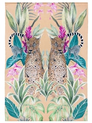 Wylder Gold Kali Leopards Tropical Outdoor/Indoor Washable Rug - Image 2 of 3