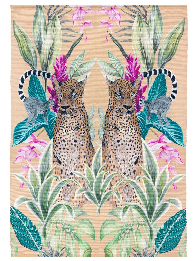 Wylder Kali Leopards Tropical waschbarer Teppich für den Innen- und Außenbereich - Bild 2 von 3 Wylder Kali Leopards Tropical waschbarer Teppich für den Innen- und Außenbereich - Bild 2 von 3