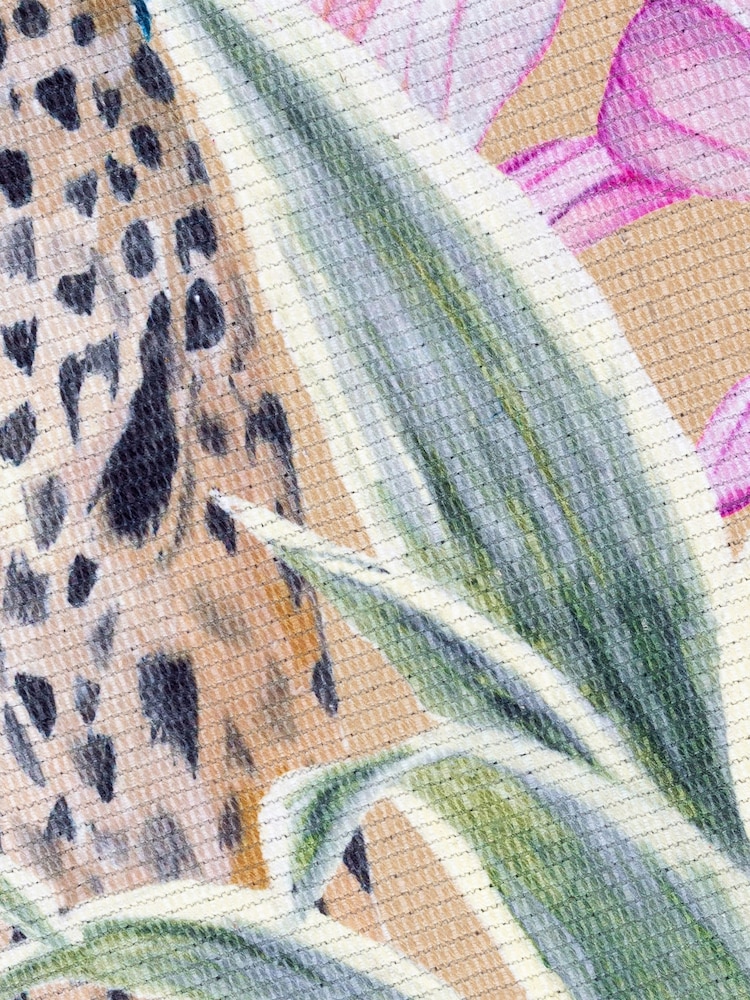 Wylder Gold Kali Leopards Tropical Outdoor/Indoor Washable Rug - Image 3 of 3