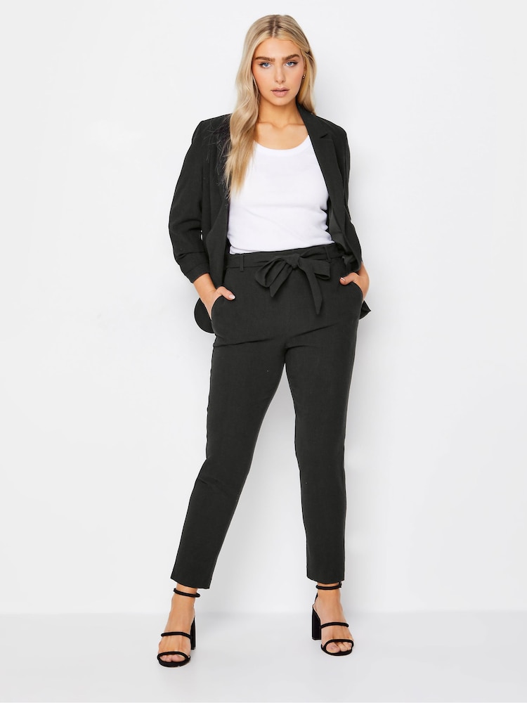 M&Co Black Ruched Sleeve Linen Blazer - Image 2 of 4