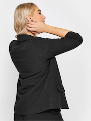 M&Co Black Ruched Sleeve Linen Blazer - Image 3 of 4