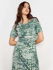 Long Tall Sally Green LTS Tall Sage Green Animal Print Midi Dress - Image 2 of 5