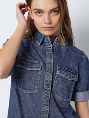 NOISY MAY Blue 100% Cotton Utility Denim Dress - Image 5 of 6