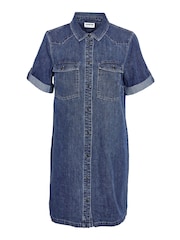 NOISY MAY Blue 100% Cotton Utility Denim Dress - Image 6 of 6