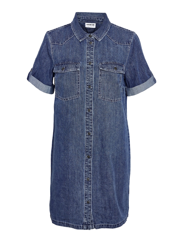 NOISY MAY Blue 100% Cotton Utility Denim Dress - Image 6 of 6
