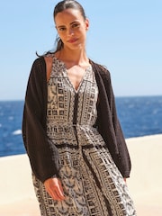 FatFace Maya Black Palace Scarf Maxi Dress - Image 2 of 9