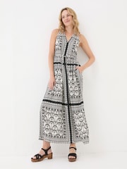 FatFace Maya Black Palace Scarf Maxi Dress - Image 4 of 9