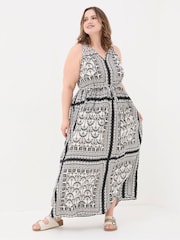 FatFace Maya Black Palace Scarf Maxi Dress - Image 8 of 9