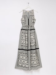 FatFace Maya Black Palace Scarf Maxi Dress - Image 9 of 9