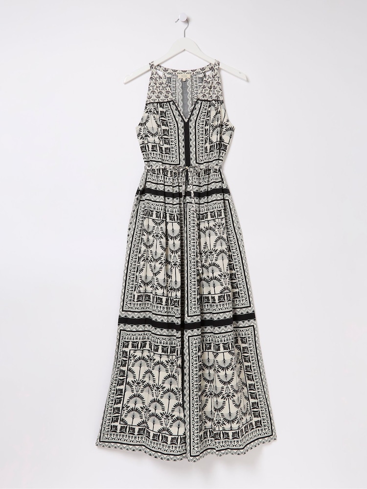 FatFace Maya Black Palace Scarf Maxi Dress - Image 9 of 9